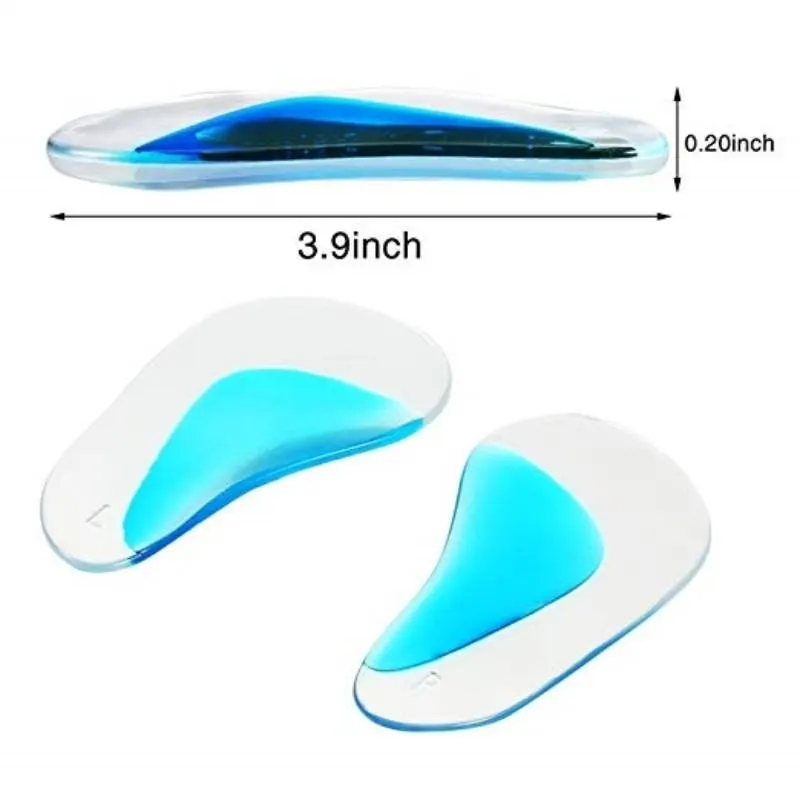 4pcs Orthopedic Gel Arch Support Insoles, Flat Feet Correction Silicone Pads