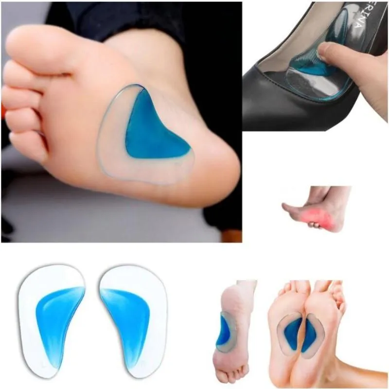 4pcs Orthopedic Gel Arch Support Insoles, Flat Feet Correction Silicone Pads