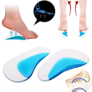 4pcs Orthopedic Gel Arch Support Insoles, Flat Feet Correction Silicone Pads