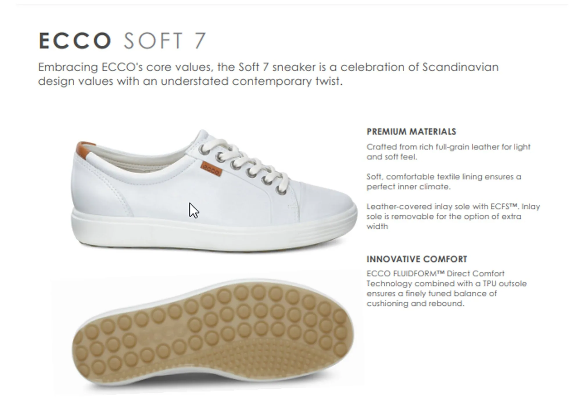 ECCO Womens Soft 7 Comfortable Leather Casual Lace Up Sneakers Shoes