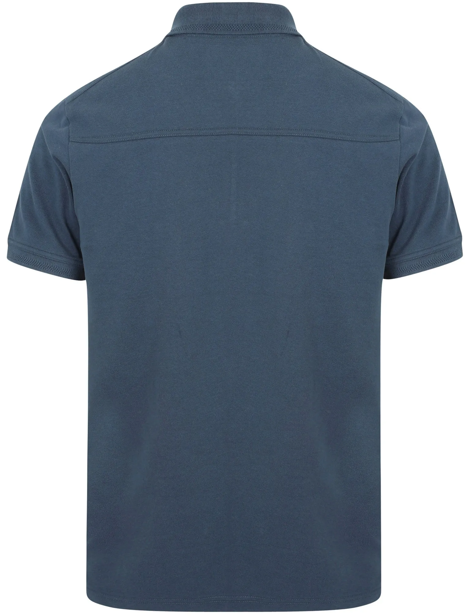 Fusa Cotton Pique Polo Shirt with Zip Collar In Reflex Blue - Dissident