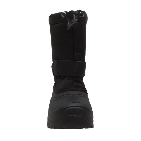 Girl's Nylon Winter Boots Black Leather Boots