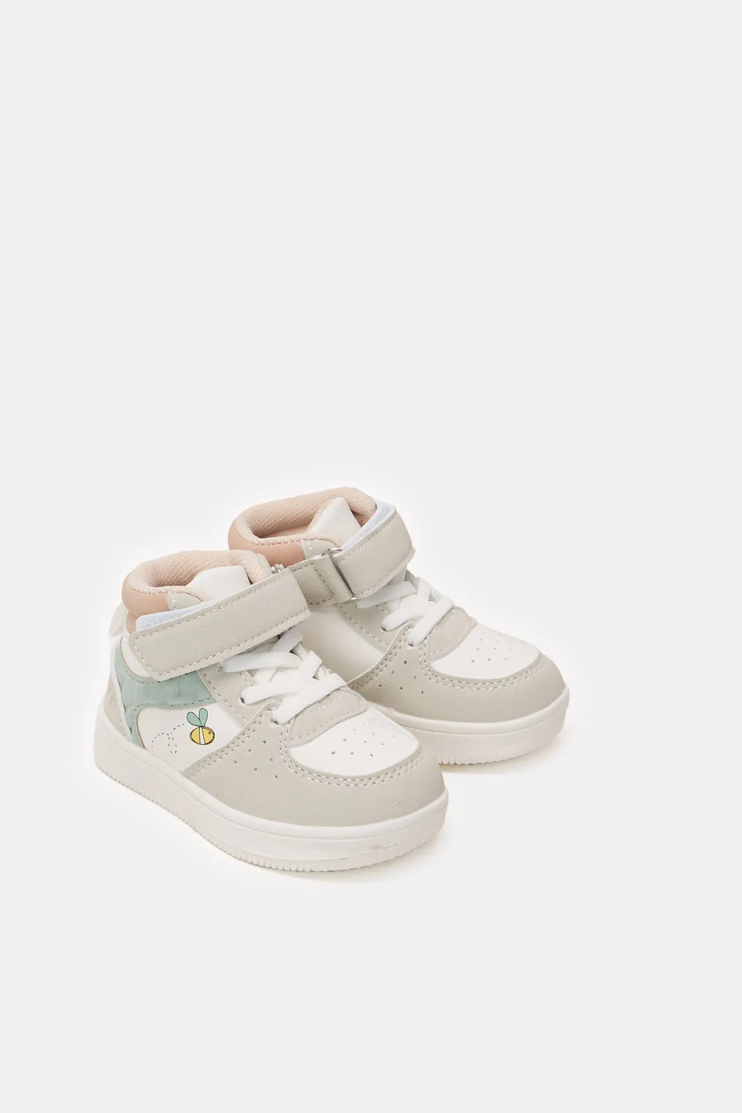 Infant Girls White Color Block High-Top