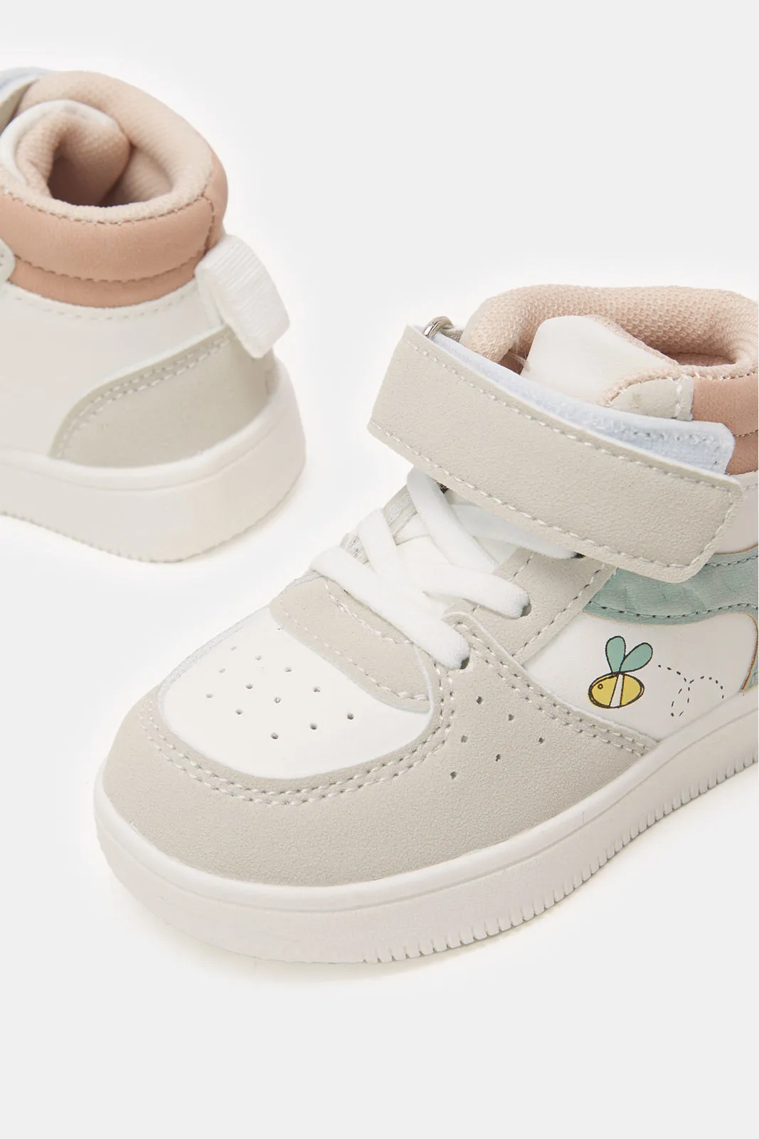 Infant Girls White Color Block High-Top