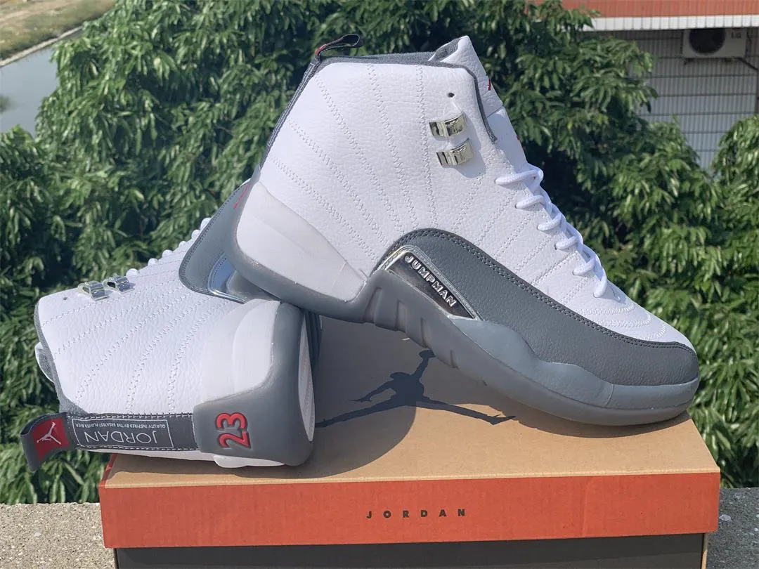 JORDAN 12 RETRO x WHITE DARK GREY