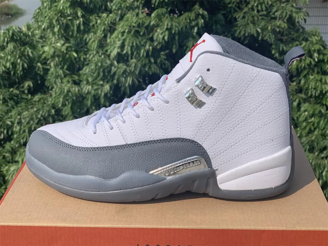 JORDAN 12 RETRO x WHITE DARK GREY