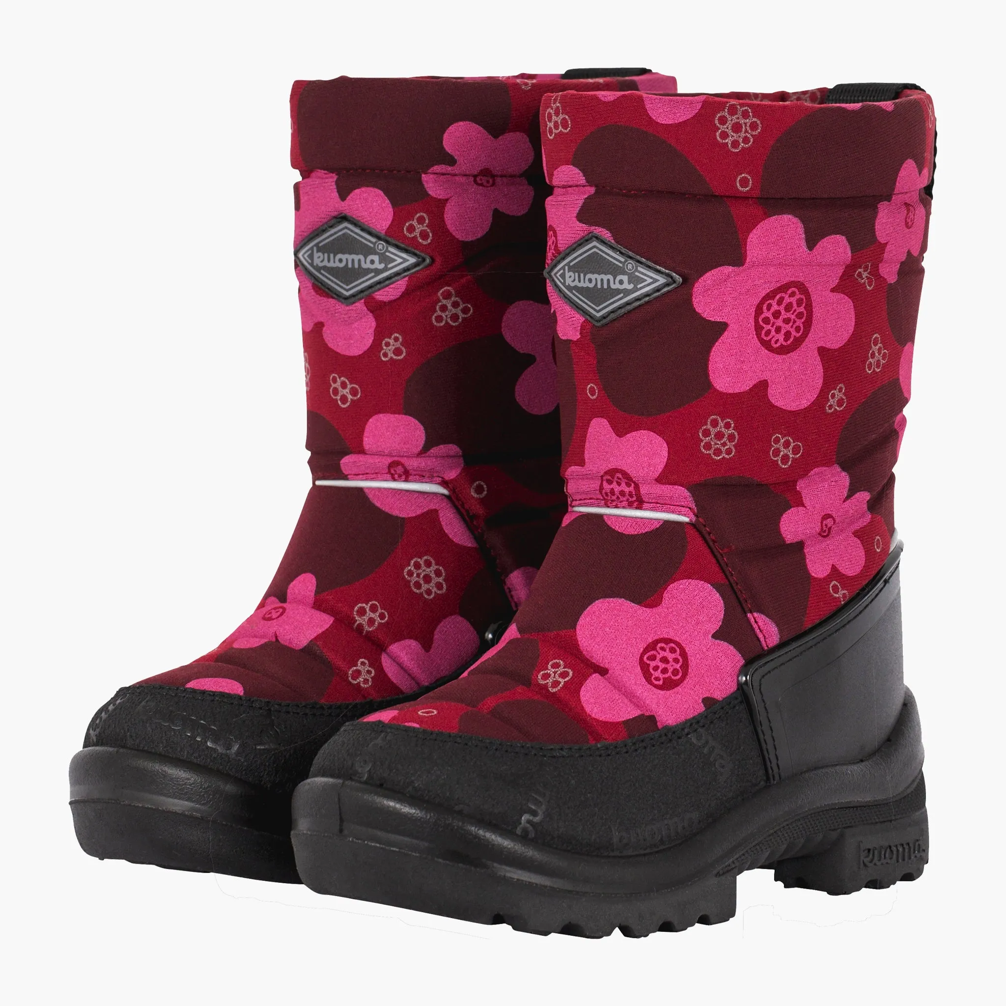 Kids´ winter boots Putkivarsi, Bordeaux Flower reflective