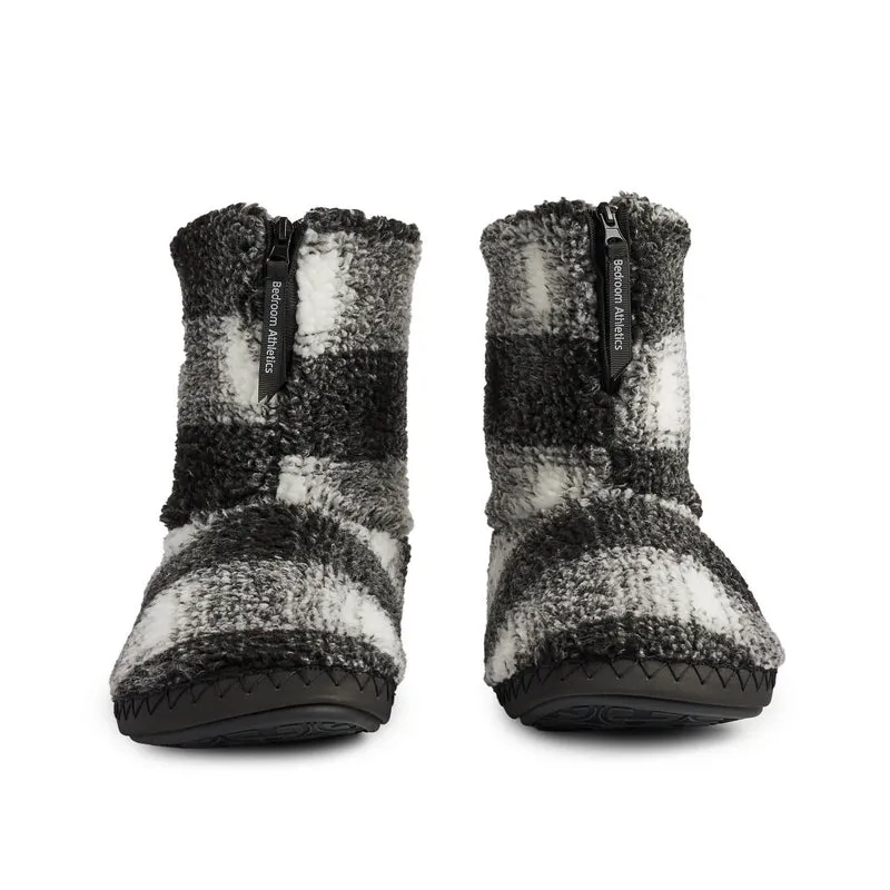 McQueen - Check Sherpa Men's Slipper Boot - Black/White Check