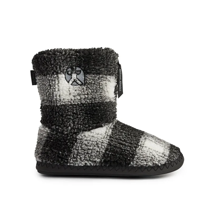 McQueen - Check Sherpa Men's Slipper Boot - Black/White Check