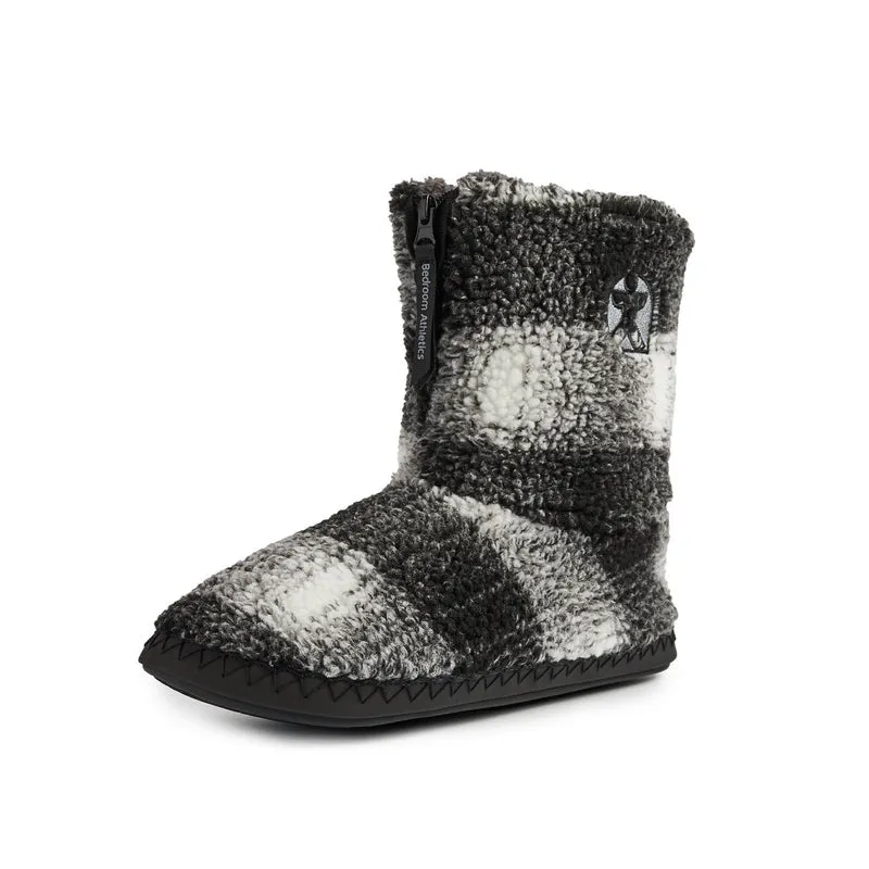 McQueen - Check Sherpa Men's Slipper Boot - Black/White Check