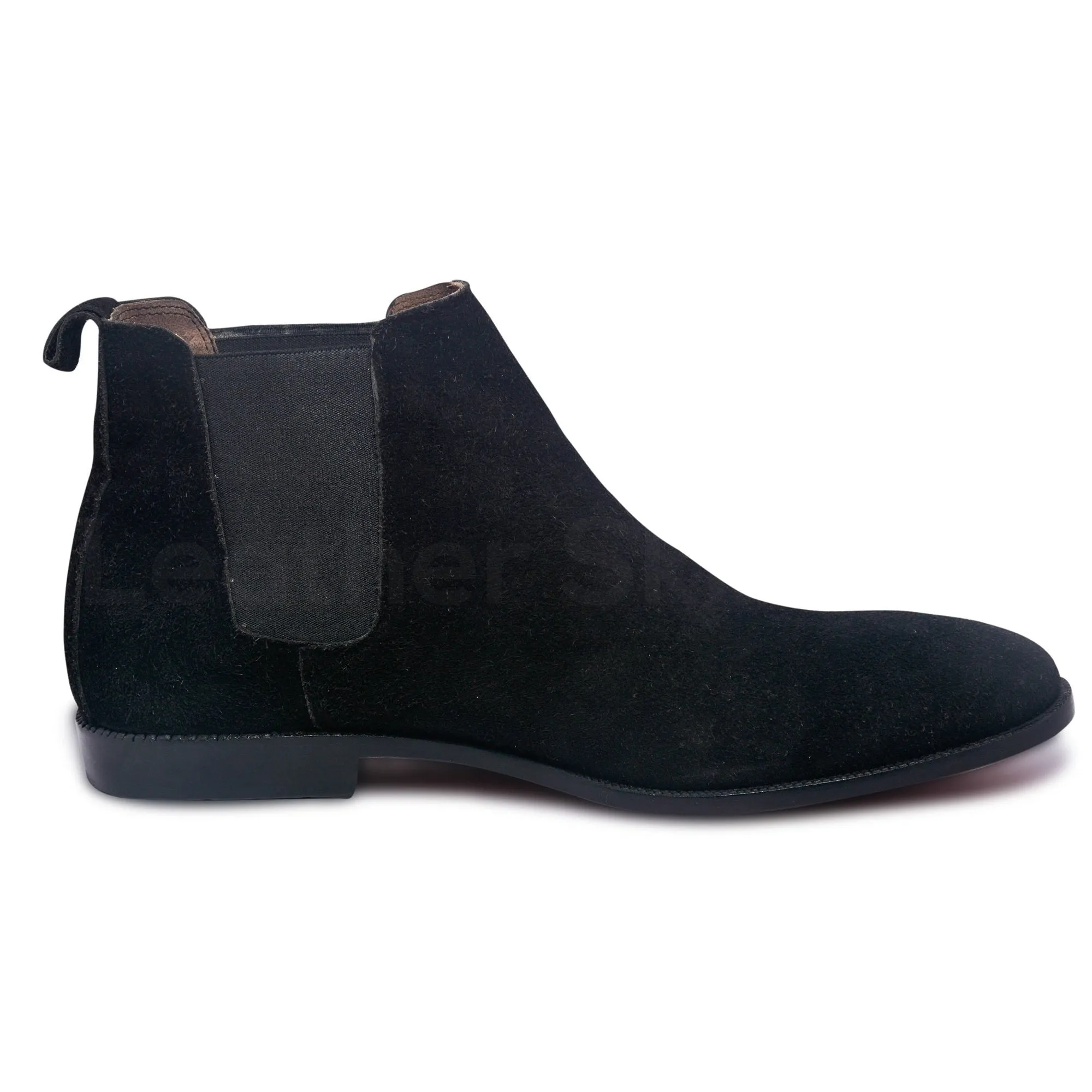 Men Black Chelsea Suede Leather Boots