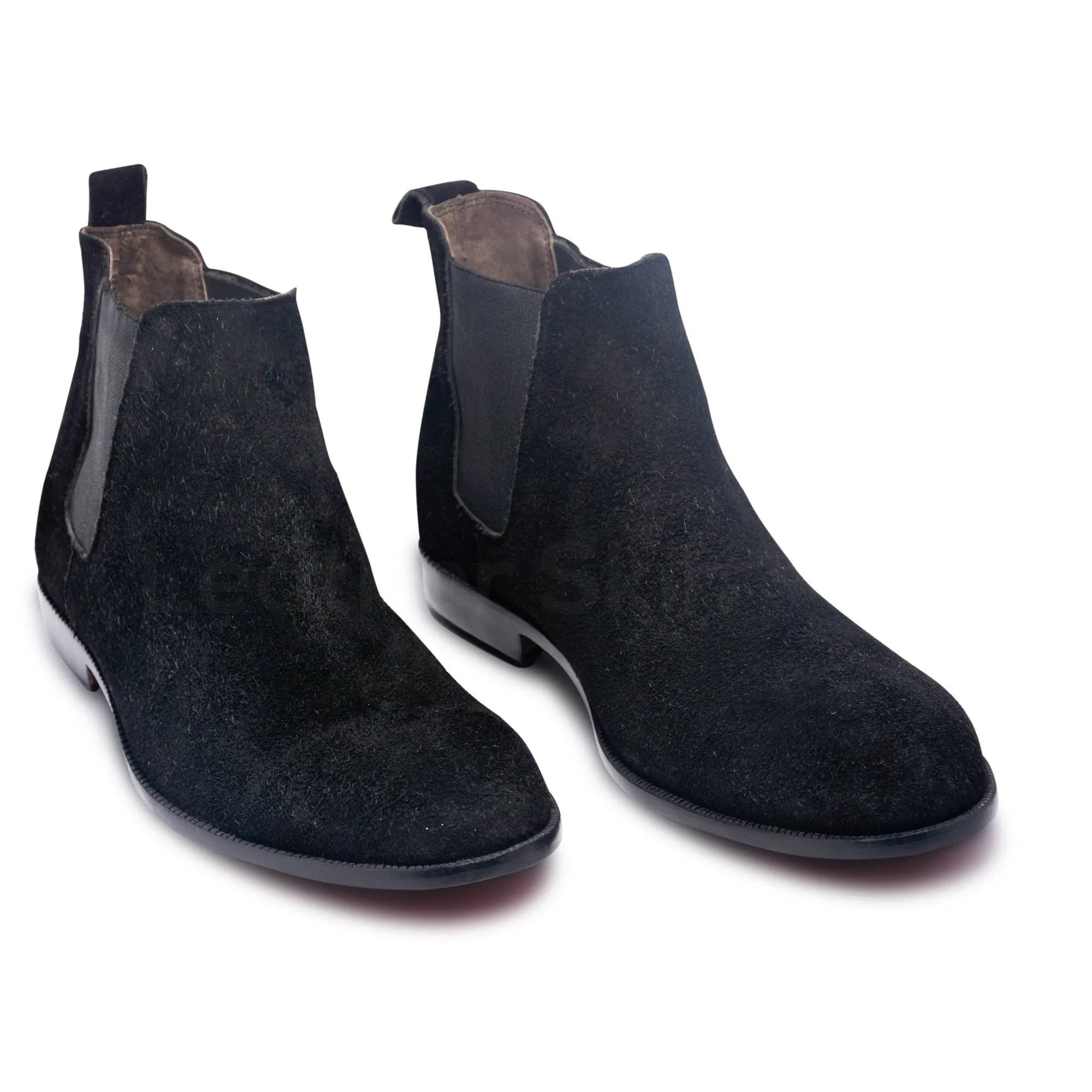 Men Black Chelsea Suede Leather Boots