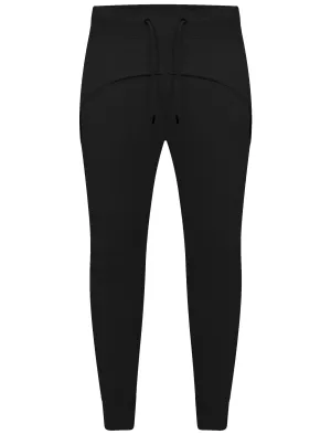 Mens Patrick Curved Panel Cuffed Joggers in Black