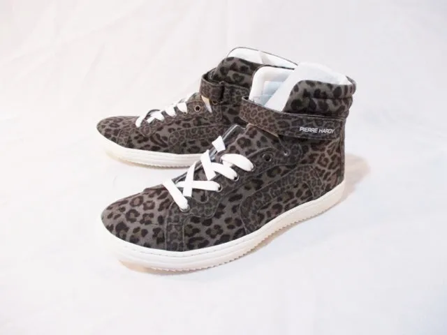 NEW PIERRE HARDY SUEDE KID GREY Sneaker Shoe 36 6 Leopard TRAINER Sport GRAY Womens