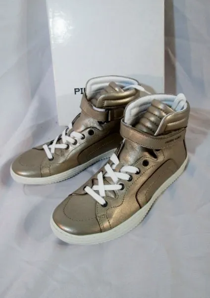 NEW Womens PIERRE HARDY GOLD GRAIN CALF Sneaker TRAINER Shoe 36 6 Sport