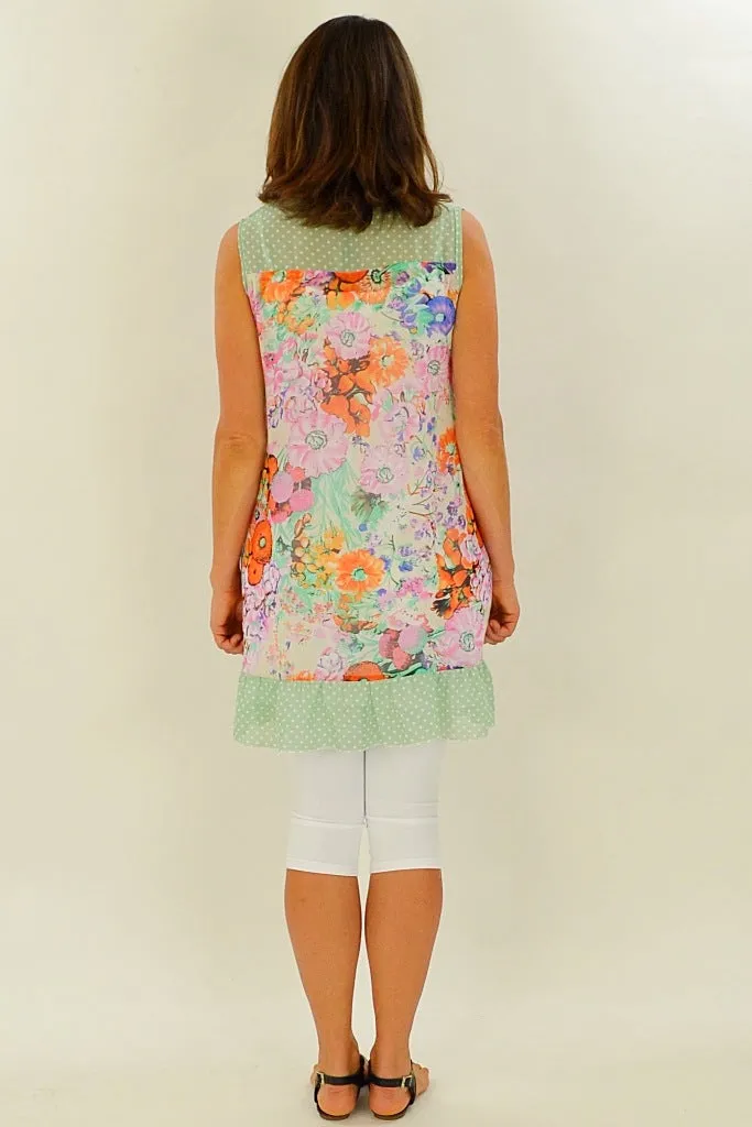 Orange Meadow Flowers Tunic