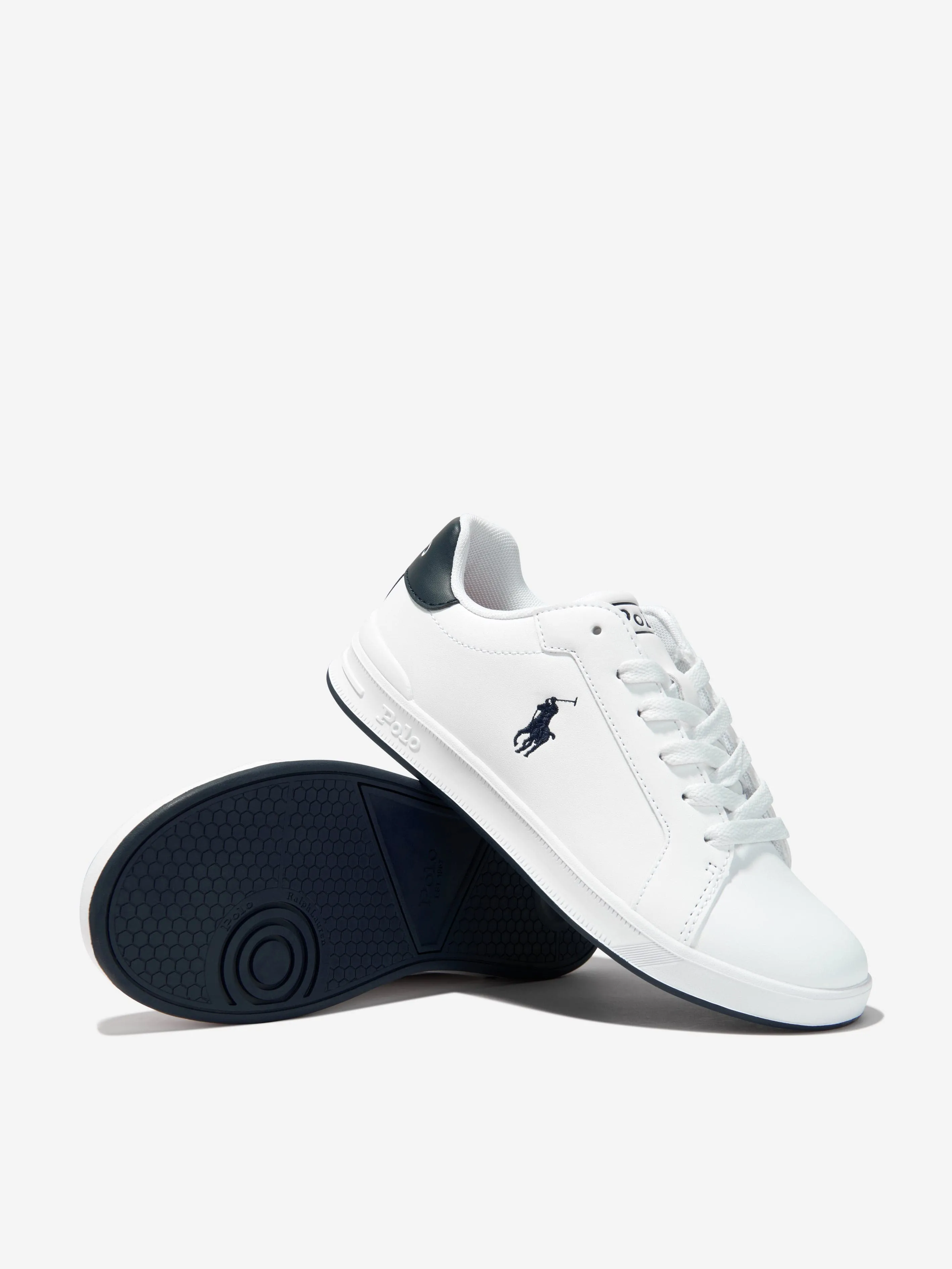 Ralph Lauren Boys Heritage Court II Trainers in White