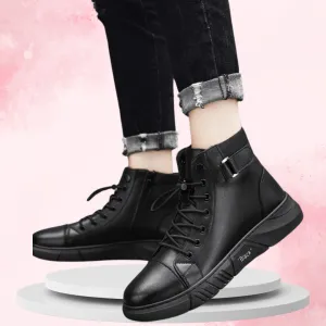 Richale Trending  Black Leather Boot For Men