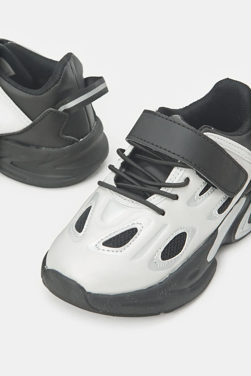 Senior Boys Black And White Chunky Trainer