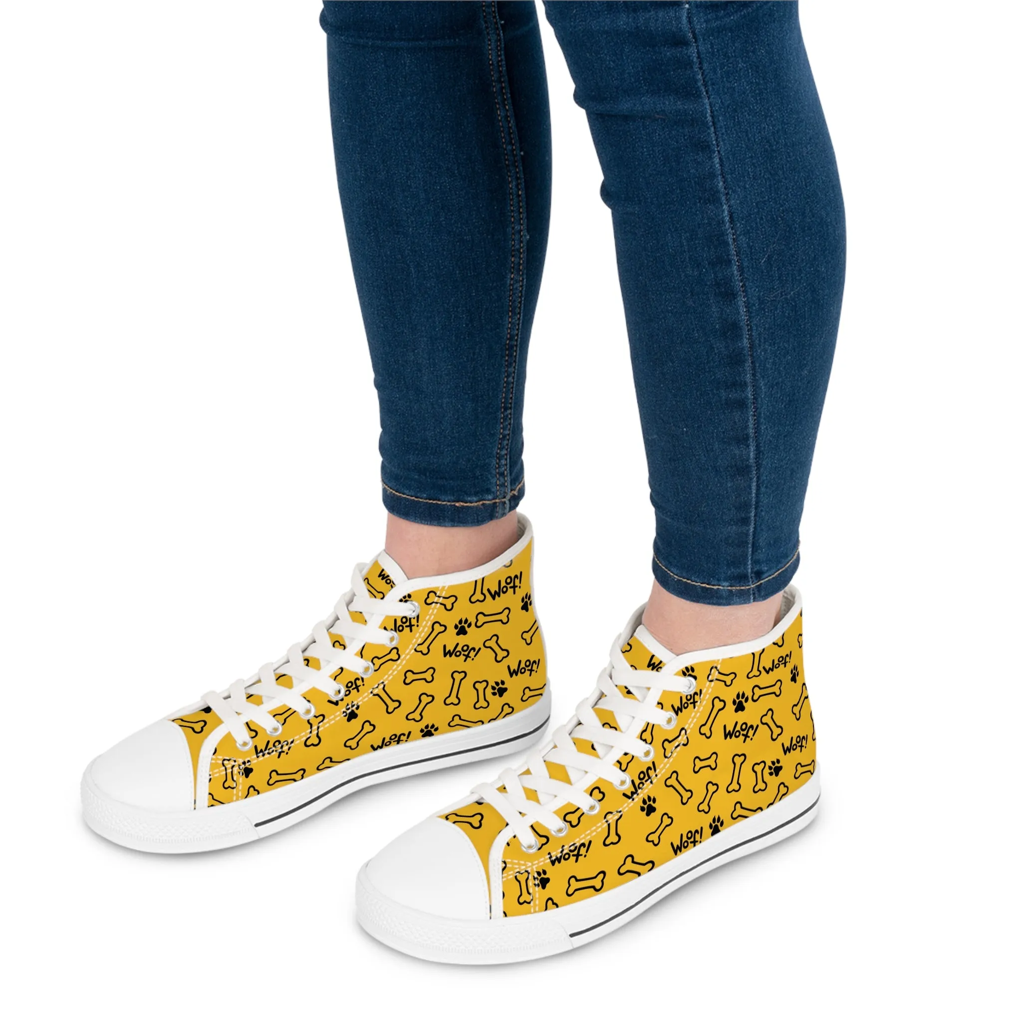 Sneakers - Hi Top - Yellow - Dog Lover