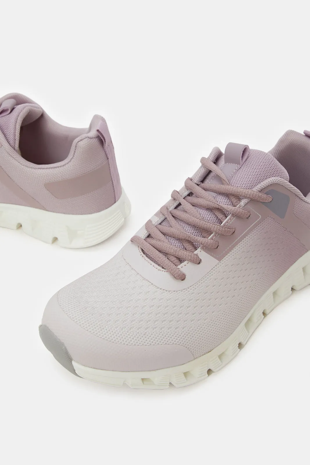 Women Mauve Ombre Lace Up Sneakers