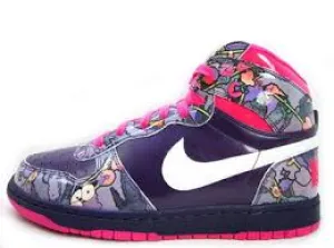 Womens Nike DUNK GRAND HIGH 358858-511 Hi-Top Basketball Sneaker 9 PURPLE PINK FLORAL